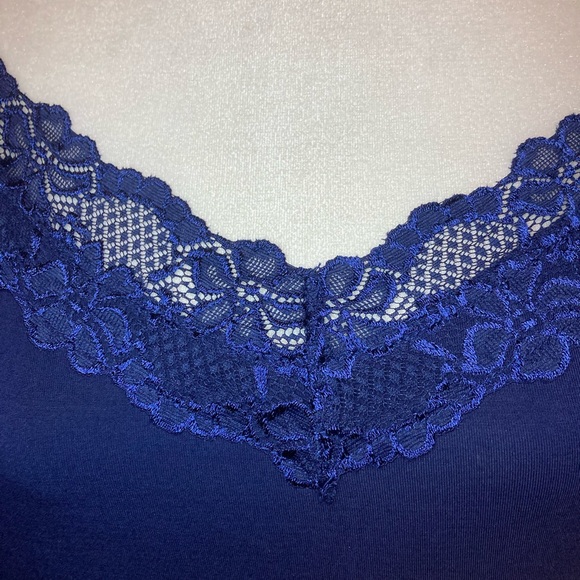 Navy Lace Trim Camisole - Picture 3 of 5